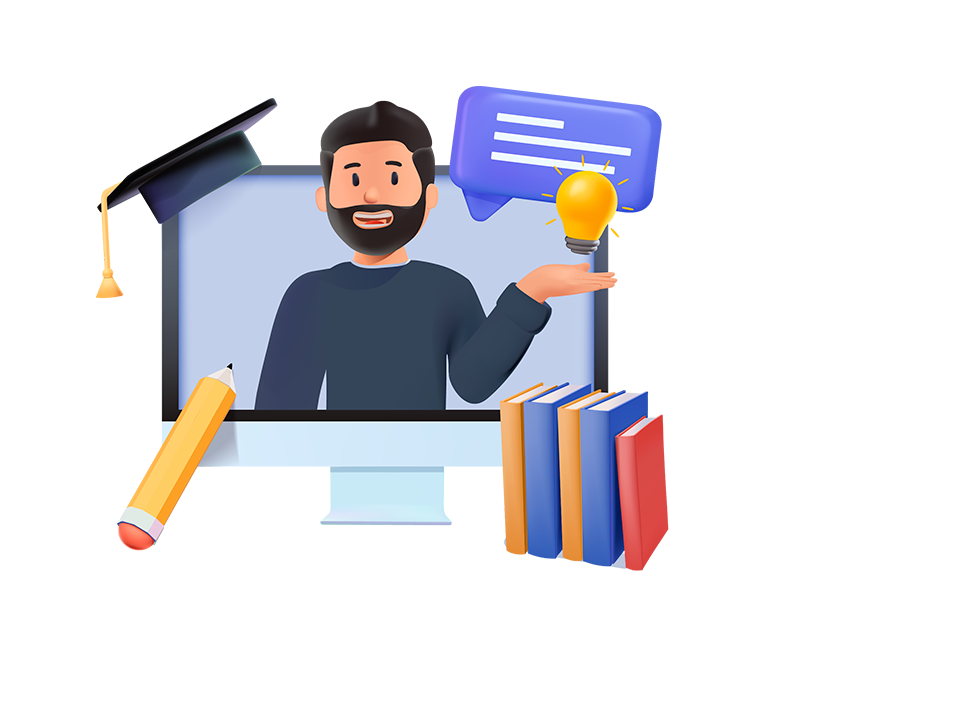 ilustracion de hombre en computadora accede a mas informacion